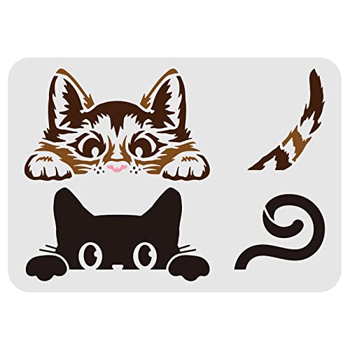 Pochoirs Animaux Celtiques 9 Pièces - 20x20cm, Plastique Réutilisable - Motifs Loups, Aigles, Lapins - Pour Custom, Déco, Loisirs Créatifs