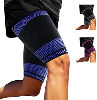 ABYON Thigh Compression Support Sleeves (Pair), Thigh Brace Breathable Elastic for Hamstring Quadricep Pain Relief, Anti Slip Upper Leg Sleeves for Men and Women