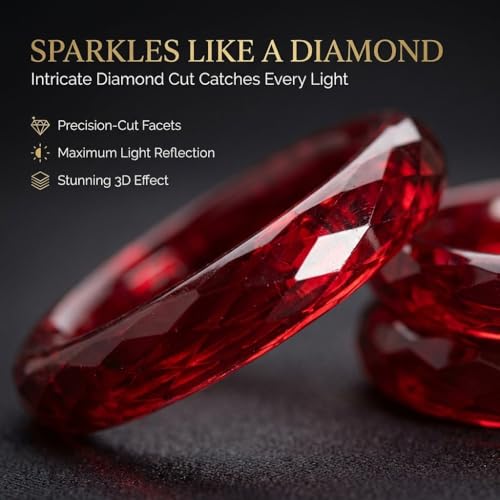 Image of ZULKA Get your traditions Glass With Diamond Pattern Glossy Finished Kada Set For Women and Girls,(Red 2.6 Inches), Pack Of 2 Kada Set