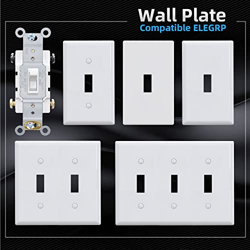 ELEGRP 4 Way Toggle Light Switch, 15 Amp, 120-277V, Toggle Framed AC Quiet Switch, in Wall On/Off Switch, Self-Grounding, Residential and Commercial Grade, UL Listed (10 Pack, Glossy White) by ELEGRP - Image 5