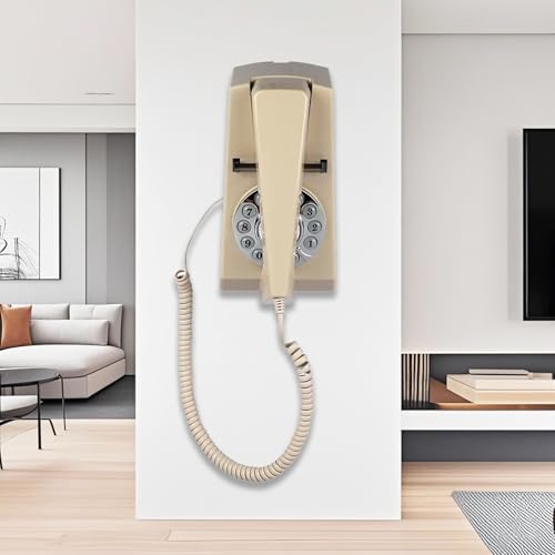 Teléfono fijo de pared vintage, con cable y montable miniatura 3
