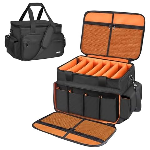 Homfu DJ High Capacity Band Equipment Bag-DJ Gig Gear Bag with Detachable Padded Bottom Dividers,DJ Cable File Storage Organizer Bag for USB,DJ Equipment,Musicians Accessories,Travel,Sound Equipment Cover
