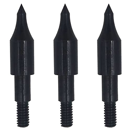 Leemui 100/125/150 Grains Archery Field Points,Archery Practice Hunting Arrow Tip For Recurve, Compound Bow Crossbow, Screw-In Arrowheads (Black-100Grain19/24) #TOP3