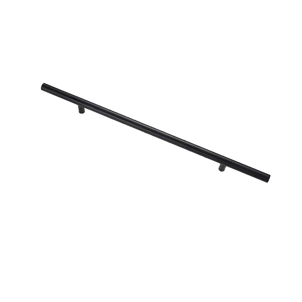 1PCS Black Round Handle Brushed Handle Drawer Cabinet Wardrobe Kitchen Door Windows Pull Handle 400mm Length (Hole Centers 256mm)