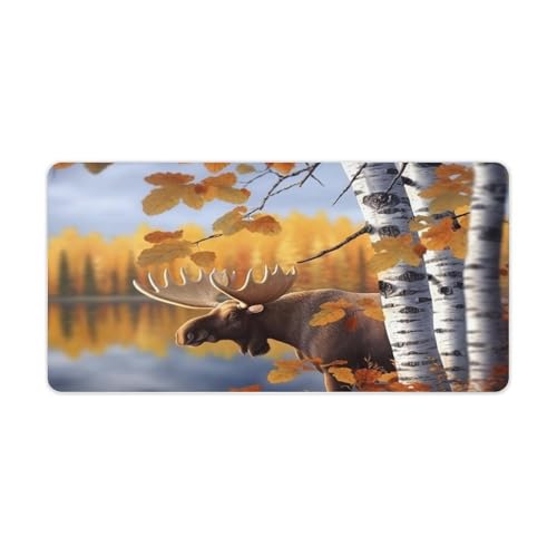 Protector de escritorio grande FekiLoot con hojas de abedul miniatura 1