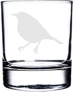 Robin Engraved Whisky Glass, Robin Gift, Robin Glass, Gift for Women, Gift for Men
