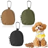Tucnoeu 3 Pcs Dog Treat Pouch, Dog Training Reward Pouch,Waterproof Small Dogs Treat Bag for Leash,Reusable Dogs Treats Container with Carabiner,Zipper Closure to Avoid Spilling