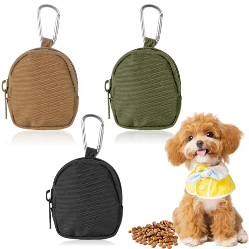 Tucnoeu 3 Stück Leckerlibeutel für Hunde, Oxford Futterbeutel Hund, Tragbar Leckerlibeutel, für Hundetraining und Spaziergänge
