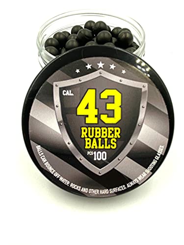 Rubber Balls In 43 Caliber 100 Pcs Hard Rubber Balls Paintballs Reballs Resuable Projectiles Powerballs For Self Home Defense Pistols And Training In .43 Cal. #TOP6