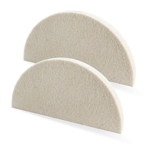 MUQIDA 2PCS Wool Felt Squeegee Window Tint Tools, Soft Scratch Free Woolen Squeegee for Car Vinyl Wrap, Half Moon Squeegees Felt Pad for Auto Mirror Glass Window Film Installation
