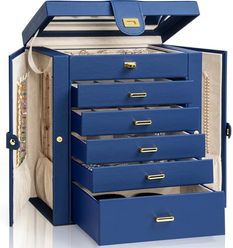 Amazon.com: AKOZLIN 6-Tier Jewelry Box Organizer Functional 5 Drawers ...