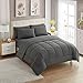 Sweet Home Collection 5 Piece Bag Comforter Set Solid Color All Season Soft Down Alternative Blanket & Luxurious Microfiber Bed Sheets, Twin, Gray, 7
