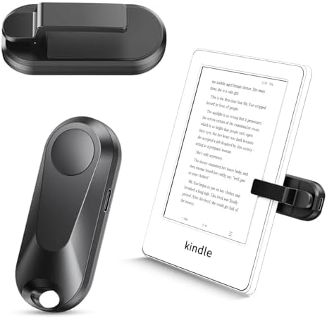 Sycelu K2 RF Fernbedienung zum Seitenwenden zum Lesen auf Kindle, Paperwhite,Kobo,Surface, iPhone/Android Tablets Comics/Romane Fotografieren Kamera Videoaufzeichnung(Schwarz)