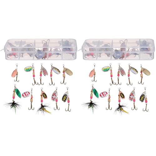 Sosoport 20 Pçs/Caixa Ganchos Colher Walleyes para Suprimentos Isca Tripla de Pesca Isca de Armazena