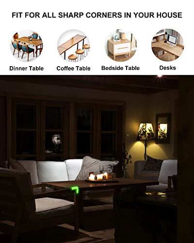 Luminous Corner Protectors,12Pack Rubber Table Corner Guards For Baby Glow In The Dark Kid Cushions Proof Bumpers Silicone Covers Child Safety For Desk Cabinet Edge Furniture Sharp Corners (L Shape) #TOP2