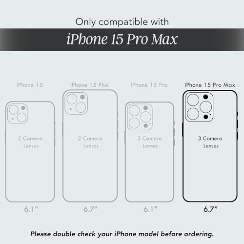 Image of COCOMII Rectangle for iPhone 15 Pro Max Case, Pink Real Mother of Pearl