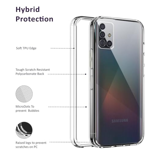 Image of Jkobi Back Cover Case for Samsung Galaxy A51 (Shockproof Crystal Clear Anti Yellow Case | Drop & Camera Protection | Hard Polycarbonate)