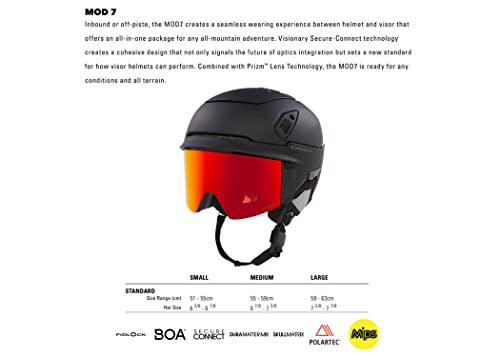Oakley Mod7 Black/Prizm Torch Iridium Integrated Ski Helmet With Goggles For Men For Women + Bundle With Designer Iwear Collapsible Water Bottle With Carabiner #TOP5