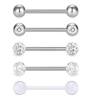 SoulCats Piercing Anneau Barbell Langue Sein Strass Cristal De Tige En