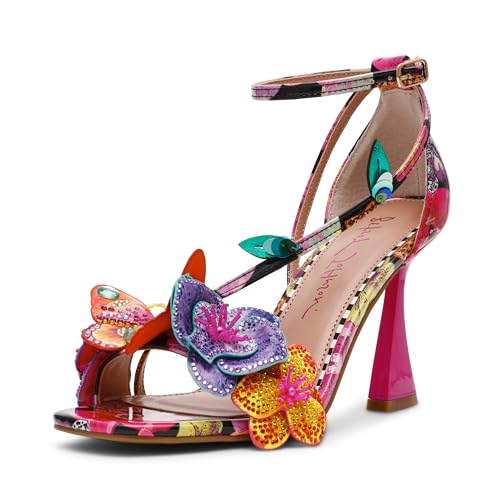 Betsey Johnson Womens Camile Heeled Sandal Black Multi 9 M