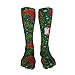 BoomDragon Girls Woman's Fashion Merry Christmas Cushion Crew Socks for Training, Basketball, Skiing, Arch Support Knee High No Show Socks