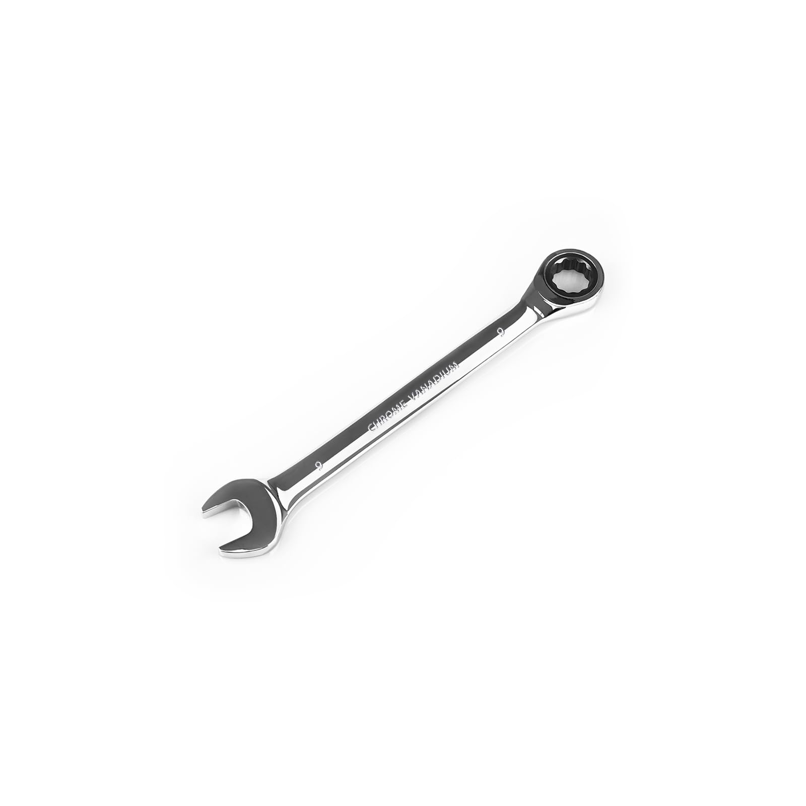 Egofine 9 mm Ratschen-Ringmaulschlüssel, metrisch, Industriequalität, Zahnradschlüssel mit 12-Kant-Design, 72-Zahn-Ratsche, Chrom-Vanadium-Stahl