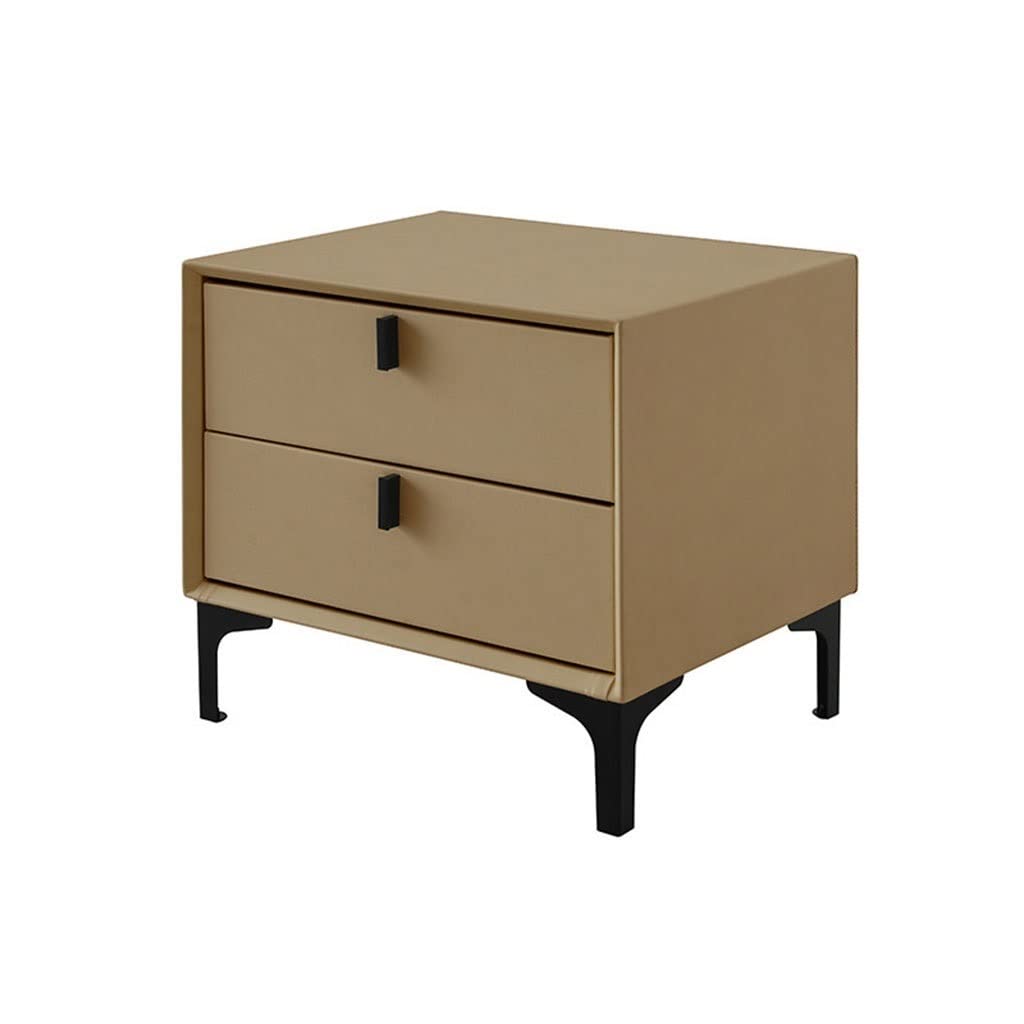 BHGFYXBS Side Tables Bedroom Indoor Bedside Cabinet Locker Modern Minimalist Living Room Bedroom Bedside Storage Double Drawer Nightstand Bedside Tables,B