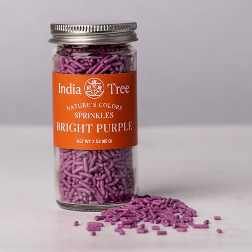 Bright Purple Sprinkles – Vegan, Non‑GMO, Dye‑Free, Allergen‑Free, 3 oz Jar – India Tree Nature’s Colors