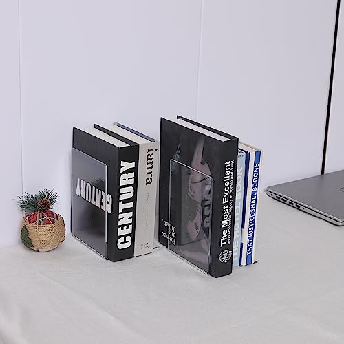 Clear Bookends for Heavy Books,8pcs Acrylic Book Shelf Organizer for Desk,Plastic Heavy Duty Book Holders Standand Invisible Bookshelf Dividers Decorative,Suitable for Office Home Weighted Bookends - Thumbnail 7