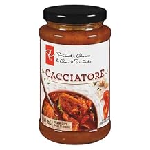 Presidents Choice Cacciatore Cooking Sauce, 400mL/13.5 fl.oz., {Imported from Canada}