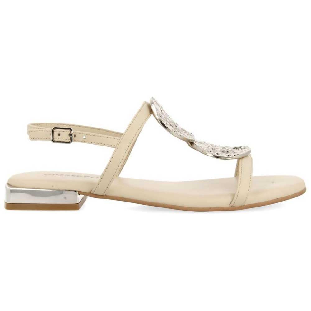GIOSEPPO Women's Jewel Sandal Flat, Ivory White, 5 UK