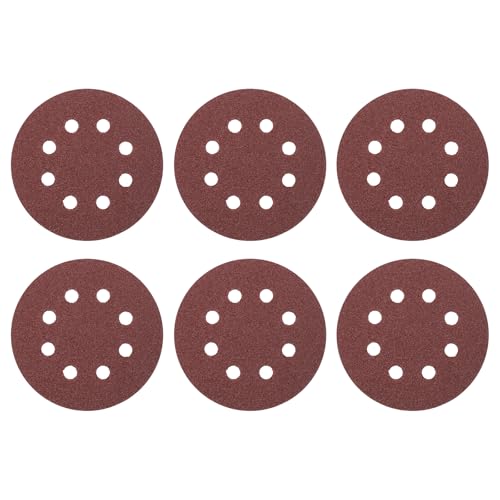 Image of sourcing map 30 Pcs 125mm (5 Inch) Sanding Discs, 60 Grit Hook and Loop Sandpaper, 8-Hole Aluminum Oxide Orbital Sander Sandpaper for Woodworking Automotive Metal Polishing, Red