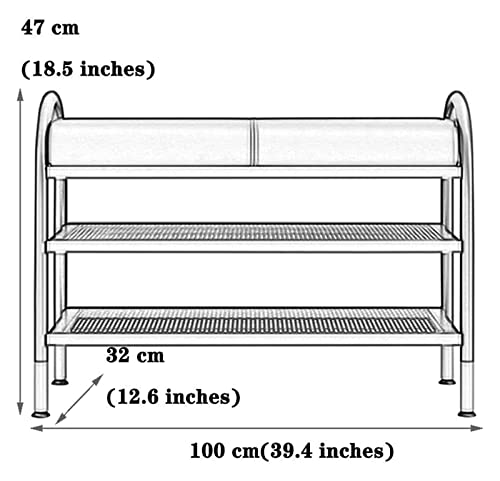 Support de rangement d'entrée de type meuble chaussure avec assise confortable - 8