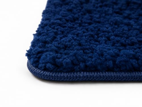 Image of Pack of 1 Quick Dry Water Absorbing Rectangular Micro Floor Mat | Anti-Skid & Non-Slip Cushion Doormat for Home, Kitchen, Office, Washroom - (R Blue, 40x60 cm)