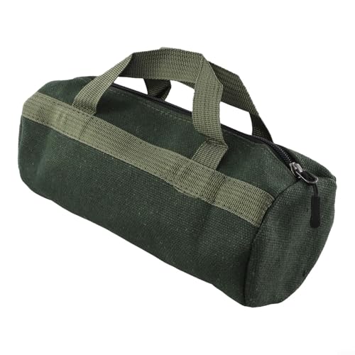Bolsa de herramientas portátil de lona resistente para electricistas - Bolsa de almacenamiento grande de 42 x 19 x 19 cm con asas reforzadas, verde (M)