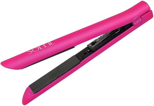 Soleil Metallic Rubberized Hair Straightener Pink