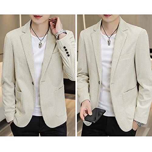Blazer De Veludo De Veludo Para Homens Com Bolso, Jaqueta Sólida E Alta De Terno, Blazer De