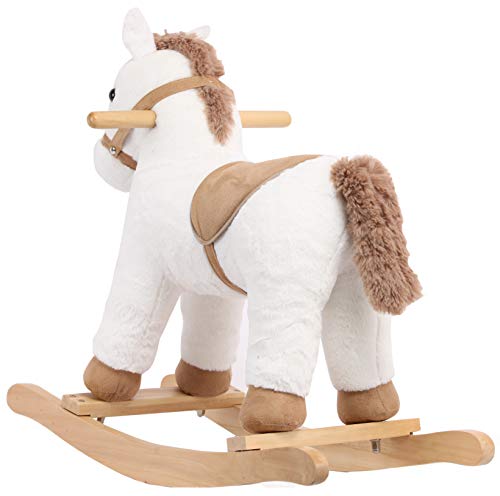 Rock My Baby Plush Rocking Horse, Soft Filling Ride On Pony, Rocking Animal, Stuffed Rocker For Kids 18 Months And Up (White) #TOP2