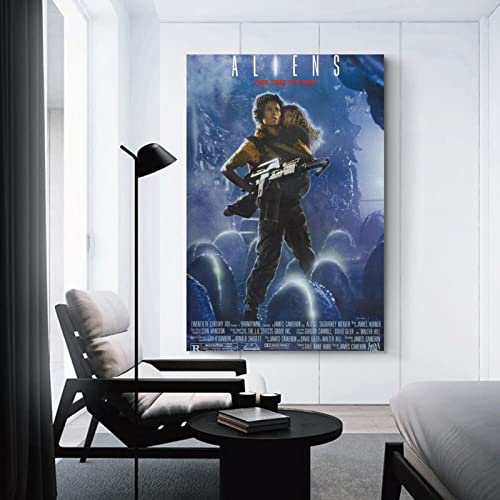 Sudemota 1986 Aliens Movie Poster Poster Frame Hanger Scroll Posters Canvas Decorative Hanging Painting Wall Art Decor Room 12X18Inch(30X45Cm) #TOP2