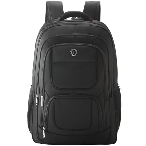 Beskie Large Laptop Travel Backpack for Men, 60L Black Work Business Trip College School Computer Rucksack Bag Water Resistant Hiking Camping Casual Daypack Bag for Men Women