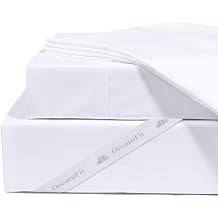 DreamFit DreamComfort Bed Sheets with Elastic Straps, 100% Pima Cotton, 230 GSM Thread Count, StaDry Technology, Made in USA White King Sheet Set