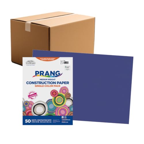 Image of Prang Construction Paper, 12 inch x 18 inch, Blue, 50 /Pack, 25 Packs