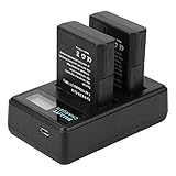 El paquete incluye: 2 baterías de repuesto Nikon EN-EL14, 1 cargador LCD dual USB, 1 cable USB