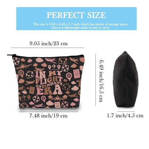 Flight Attendant Gift in My Flight Attendant Era Stewardess Aviation Travel Makeup Bag for Cabin Crew Hostess Aviation Gift (Flight Attendant Era BLK EU) - Image 2
