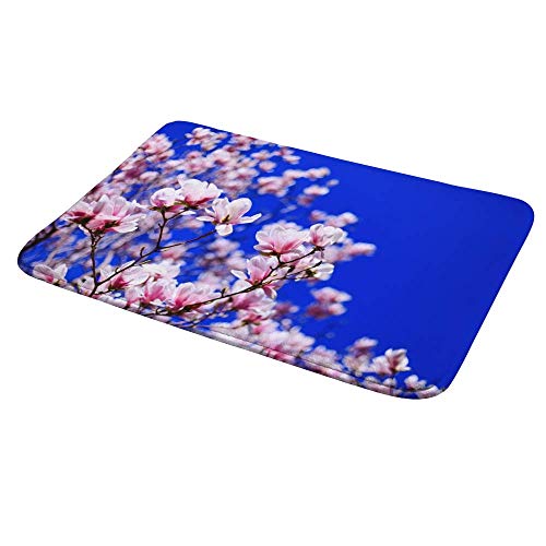 Tapis de bain absorbant à mémoire de forme lavable en machine bleu