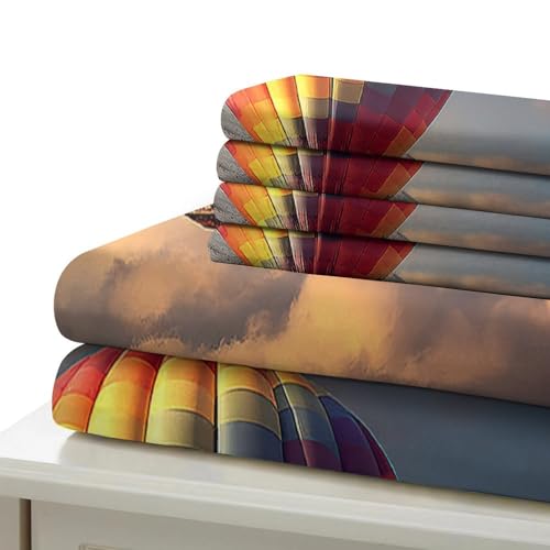 Parure de lit voyage d'aventure montgolfière pour chambre enfant