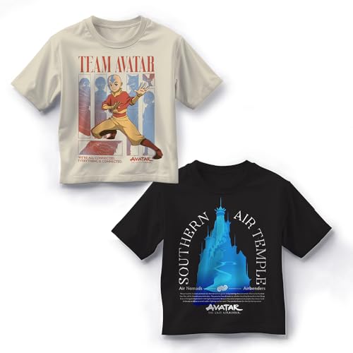 Nickelodeon Boys 2 Pack T-Shirt Set Avatar and Airbending For Kids