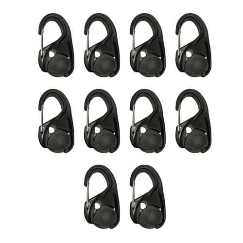 Greabuy 10Pcs Outdoor Camping Elastic Hanging Rope Hook Light Weight Fastener Tightener for Campers Backpackers Enduring Tightener