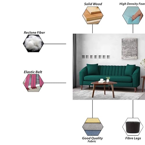 Image of Doraldo 3 Seater Sofa Set for Living Room (Pine) Premium Fabric Sofa
