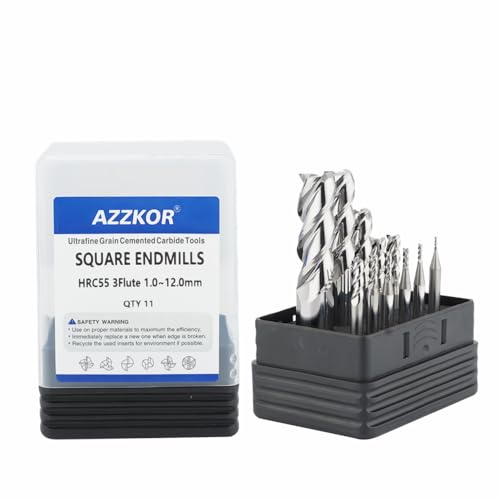 Image of Carbide Square End Mill HRC55 Double Edge 3 Flute TiAiN Coating Tungsten Steel for Aluminum Wood Endmills HRC55 1.0-12.0 Series